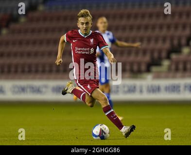 Jake Cain de Liverpool pendant le match de Trophée de l'EFL au stade DW, Wigan. Date de la photo : 22 septembre 2020. Le crédit photo doit se lire comme suit : Andrew Yates/Sportimage via PA Images Banque D'Images