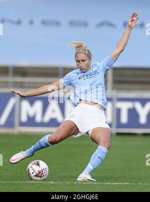 Steph Haughton de Manchester City pendant le match de la Super League FA WomenÕs au Manchester City Academy Stadium, Manchester. Date de la photo : 4 octobre 2020. Le crédit photo doit se lire comme suit : Andrew Yates/Sportimage via PA Images Banque D'Images