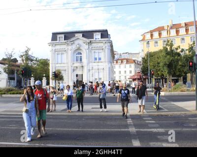 Lisbonne, Portugal. 6 septembre 2021. (INT) Tourisme à Lisbonne. 6 septembre 2021, Lisbonne, Portugal: Circulation des personnes à Lisbonne, capitale du Portugal, lundi (6), pendant l'été européen et au milieu de la pandémie du coronavirus. (Credit image: © Edson de Souza/TheNEWS2 via ZUMA Press Wire) Banque D'Images
