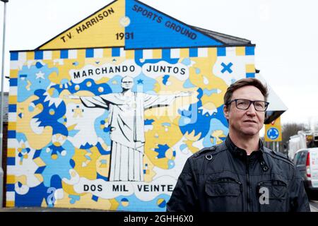 Leeds UnitedÕs Marcelo Bielsa peint sur le côté des bâtiments et des murs. Sport relié Street Art se souvenir de leurs héros, photo date 16 décembre 2020. Le crédit photo doit se lire comme suit : John Clifton/Sportimage via PA Images Banque D'Images