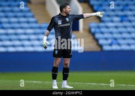 Sheffield mercredi gardien de but Keiren Westwood pendant le match de championnat Sky Bet à Hillsborough, Sheffield. Date de la photo : 14 mars 2021. Le crédit photo doit être lu : Barry Coombs/Sportimage via PA Images Banque D'Images