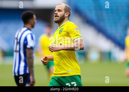 Teemu Pukki de Norwich City célèbre son but contre Sheffield mercredi lors du match du championnat Sky Bet à Hillsborough, Sheffield. Date de la photo : 14 mars 2021. Le crédit photo doit être lu : Barry Coombs/Sportimage via PA Images Banque D'Images