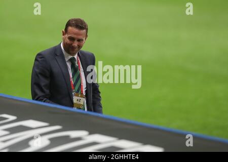 Ian Baraclough l'entraîneur-chef d'Irlande du Nord réagit lors du match de qualification de la coupe du monde de la Fifa au Stadio Ennio Tardini, à Parme. Date de la photo : 25 mars 2021. Le crédit photo doit être lu : Jonathan Moscrop/Sportimage via PA Images Banque D'Images