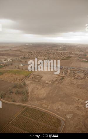 Une vue aérienne sur la province de Kandahar, Afghanistan, le 11 novembre 2011. Banque D'Images