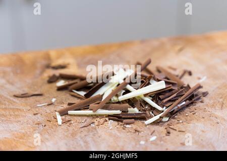 flocons de chocolat pour les amateurs de glaces pour ajouter de la saveur à la glace. Londres, Angleterre Banque D'Images