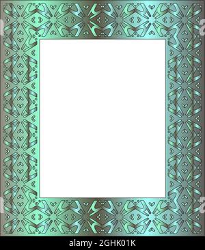 Cadres décoratifs pour modèle de conception. Élément élégant pour un design de style oriental, place pour le texte. Bordure florale verte. Illustration de Vecteur