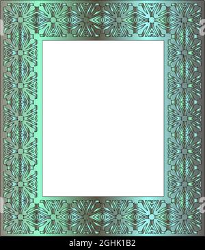 Cadres décoratifs pour modèle de conception. Élément élégant pour un design de style oriental, place pour le texte. Bordure florale verte. Illustration de Vecteur