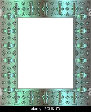 Cadres décoratifs pour modèle de conception. Élément élégant pour un design de style oriental, place pour le texte. Bordure florale verte. Illustration de Vecteur