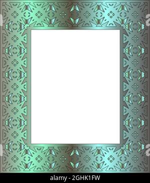 Cadres décoratifs pour modèle de conception. Élément élégant pour un design de style oriental, place pour le texte. Bordure florale verte. Illustration de Vecteur