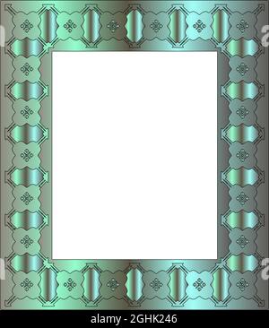 Cadres décoratifs pour modèle de conception. Élément élégant pour un design de style oriental, place pour le texte. Bordure florale verte. Illustration de Vecteur