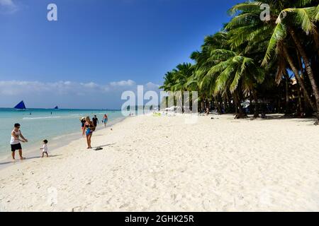 La magnifique plage de Bulalog à Boracay, aux Philippines. Banque D'Images