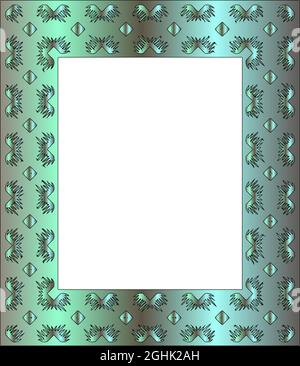 Cadres décoratifs pour modèle de conception. Élément élégant pour un design de style oriental, place pour le texte. Bordure florale verte. Illustration de Vecteur