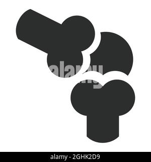 Icône vecteur d'os - style glyphe - illustration simple, contour modifiable, modèle vectoriel, idéal pour les impressions, les posters, publicités, annonceme Illustration de Vecteur