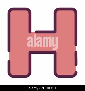 Vecteur d'icône de l'hôpital 2 - style de coupe de ligne - illustration simple, contour modifiable, vecteur de modèle de conception, idéal pour les impressions, les affiches, publicités, a Illustration de Vecteur