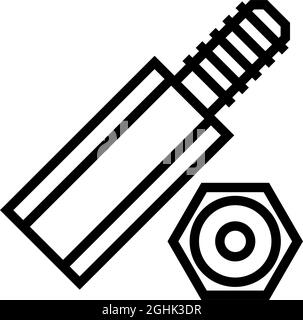 illustration vectorielle de l'icône de la ligne des entretoises hexagonales Illustration de Vecteur