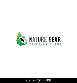Design moderne AVEC logo « NATURE GEAR Leaf Split Gear » Illustration de Vecteur