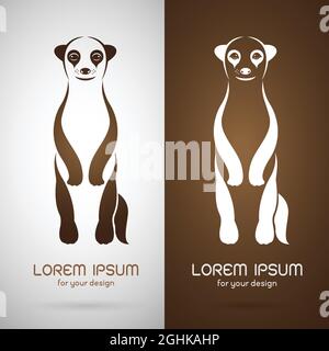 Image vectorielle du motif meerkats sur fond blanc et marron, logo, symbole Illustration de Vecteur