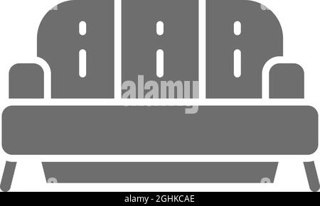 Icône grise canapé. Isolé sur fond blanc Illustration de Vecteur