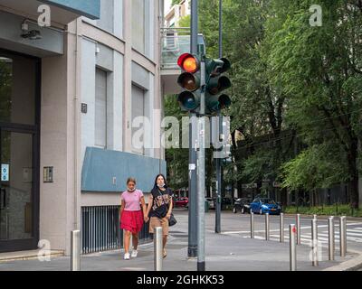 MILAN, ITALIE - 08 août 2021 : le centre de Milan pendant l'été 2021 Banque D'Images