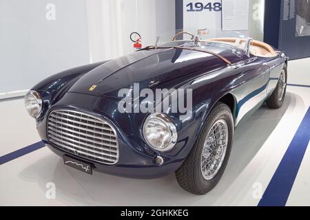 Modène, Italie - 14 août 2021 : Ferrari 166 MM présentée au musée Enzo Ferrari, Modène, Italie. Banque D'Images