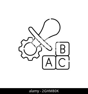 Développement bébés du berceau couleur icône de ligne. Apprentissage des enfants. Pictogramme pour page Web, application mobile, Promo. Élément de conception UI UX GUI. Contour modifiable Illustration de Vecteur