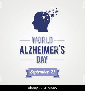 Journée mondiale de la maladie d'Alzheimer. Septembre 21. Illustration vectorielle, conception plate Illustration de Vecteur