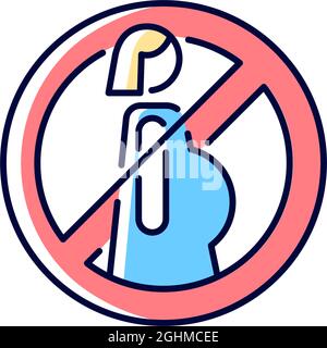 Ne pas utiliser en cas de grossesse icône d'étiquette manuelle couleur RVB Illustration de Vecteur