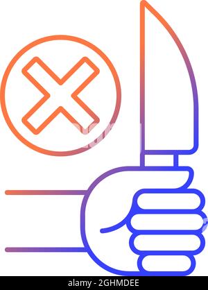 Aucune icône d'étiquette manuelle de vecteur linéaire de gradient d'objets pointus Illustration de Vecteur