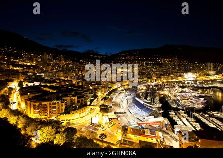 Monaco de nuit. Grand Prix de Monaco, jeudi 24 mai 2012. Monte Carlo, Monaco. Banque D'Images