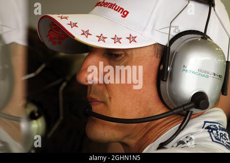 Michael Schumacher (GER) Mercedes AMG F1. 06.07.2012. Championnat du monde de Formule 1, Rd 9, Grand Prix de Grande-Bretagne, Silverstone, Angleterre, Journée d'entraînement Banque D'Images