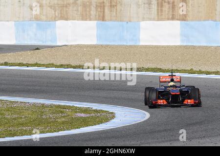 Sergio Perez (MEX) McLaren MP4-28. 08.02.2013. Test de Formule 1, quatrième jour, Jerez, Espagne. Banque D'Images