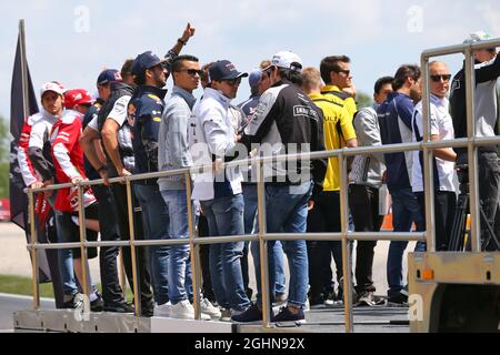 Les pilotes défilent. 15.05.2016. Championnat du monde de Formule 1, Rd 5, Grand Prix d'Espagne, Barcelone, Espagne, Jour de la course. Le crédit photo doit être lu : images XPB/Press Association. Banque D'Images