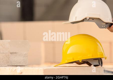 Casque de chantier, sécurité Helmet, fête du travail Banque D'Images