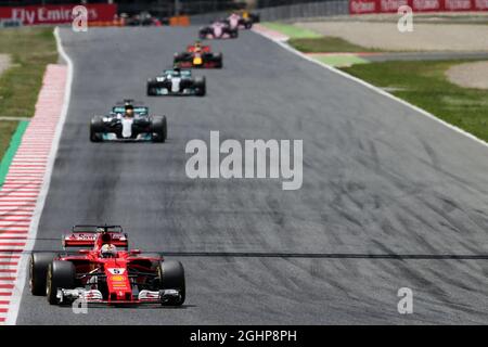 Sebastian Vettel (GER) Ferrari SF70H. Grand Prix d'Espagne, dimanche 14 mai 2017. Barcelone, Espagne. 14.05.2017. Championnat du monde de Formule 1, Rd 5, Grand Prix d'Espagne, Barcelone, Espagne, Jour de la course. Le crédit photo doit être lu : images XPB/Press Association. Banque D'Images