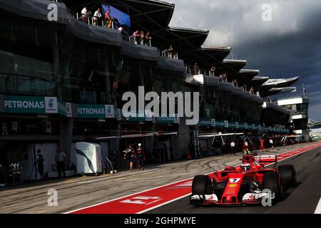 Kimi Raikkonen (fin) Ferrari SF70H. 30.09.2017. Championnat du monde de Formule 1, Rd 15, Grand Prix de Malaisie, Sepang, Malaisie, Samedi. Le crédit photo doit être lu : images XPB/Press Association. Banque D'Images