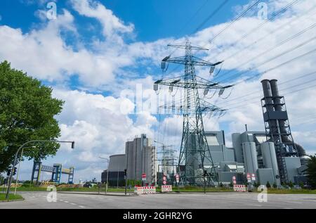Centrale électrique au charbon, Moorburg jusqu', Hambourg, Allemagne Banque D'Images