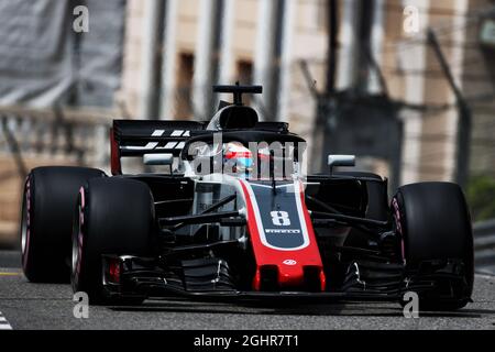 Romain Grosjean (FRA) Haas F1 Team VF-18. 24.05.2018. Championnat du monde de Formule 1, Rd 6, Grand Prix de Monaco, Monte Carlo, Monaco, Journée d'entraînement. Le crédit photo doit être lu : images XPB/Press Association. Banque D'Images