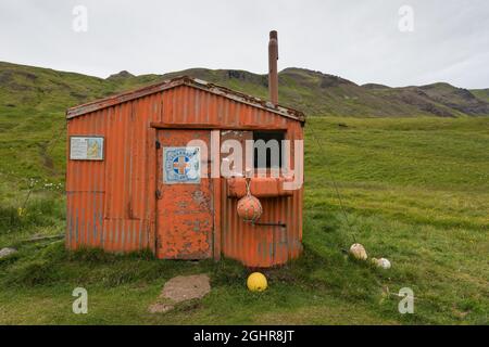 Refuge d'urgence, Brunavik, Viknaslodir, Islande Banque D'Images