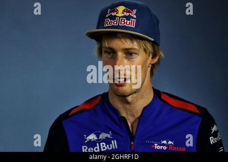 Brendon Hartley (NZL) Scuderia Toro Rosso à la Conférence de presse de la FIA. 19.07.2018. Championnat du monde de Formule 1, Rd 11, Grand Prix d'Allemagne, Hockenheim, Allemagne, Journée de préparation. Le crédit photo doit être lu : images XPB/Press Association. Banque D'Images