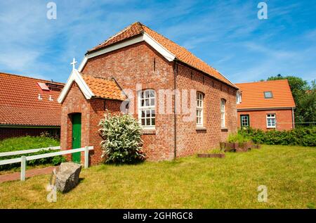 Ancienne église de l'île protestante, île de Baltrum, Frise orientale, Basse-Saxe, Mer du Nord, Allemagne Banque D'Images