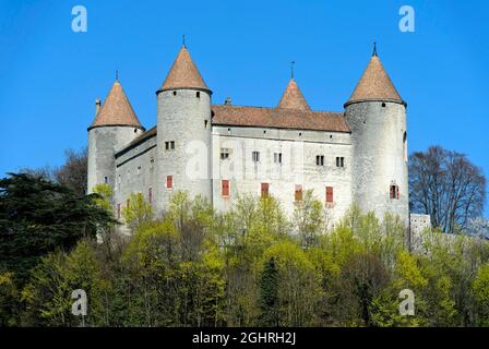 Château de Champvent, Château de Champvent, Champvent, Canton de Vaud, Suisse Banque D'Images