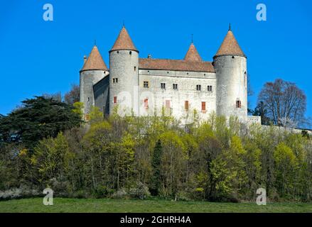 Château de Champvent, Château de Champvent, Champvent, Canton de Vaud, Suisse Banque D'Images