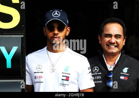 Lewis Hamilton (GBR) Mercedes AMG F1 fêtez l'anniversaire de l'écurie avec Petronas. 26.08.2018. Formula 1 World Championship, Rd 13, Grand Prix de Belgique, Spa Francorchamps, Belgique, Jour de la course. Le crédit photo doit être lu : images XPB/Press Association. Banque D'Images