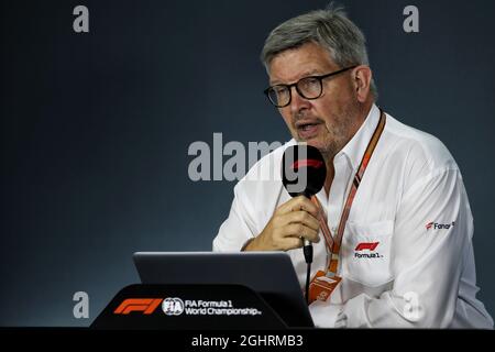 Ross Brawn (GBR) Directeur général, Sports motorisés à la Conférence de presse de la FIA. 14.09.2018. Formula 1 World Championship, Rd 15, Grand Prix de Singapour, Marina Bay Street circuit, Singapour, Practice Day. Le crédit photo doit être lu : images XPB/Press Association. Banque D'Images