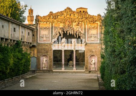 Grotta del Buontalenti, Grotto de la Buontalenti, 1583-1593, architecte et sculpteur Bernardo Buontalenti, Giardino di Boboli, jardin de Boboli avec Banque D'Images