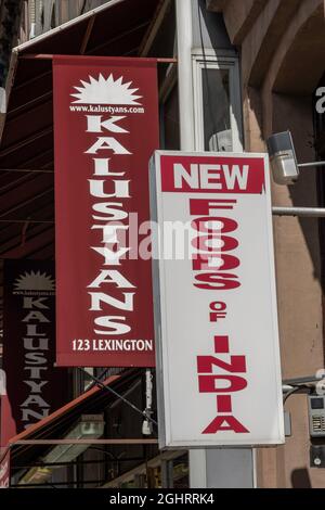 Kalustyan's Indian Spice Shop est un magasin spécialisé situé à Murray Hill, New York City, États-Unis Banque D'Images