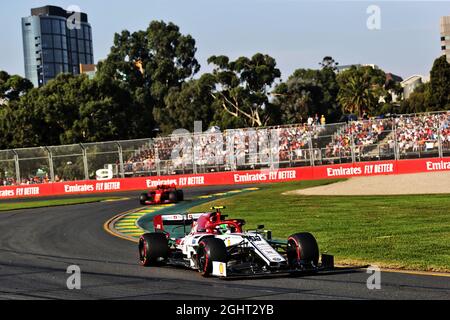 Antonio Giovinazzi (ITA) Alfa Romeo Racing C38. Grand Prix d'Australie, dimanche 17 mars 2019. Albert Park, Melbourne, Australie. 17.03.2019. Championnat du monde de Formule 1, Rd 1, Grand Prix d'Australie, Albert Park, Melbourne, Australie, jour de la course. Le crédit photo doit être lu : images XPB/Press Association. Banque D'Images