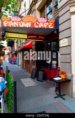 Le restaurant chinois Fantana Cafe est situé dans le quartier chinois de Victoria, en Colombie-Britannique, au Canada. Banque D'Images