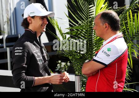 (De gauche à droite): Esteban Gutierrez (MEX) Mercedes AMG F1 avec Frederic Vasseur (FRA) Alfa Romeo Racing Team principal. 08.06.2019. Championnat du monde de Formule 1, route 7, Grand Prix canadien, Montréal, Canada, Jour de qualification. Le crédit photo doit être lu : images XPB/Press Association. Banque D'Images