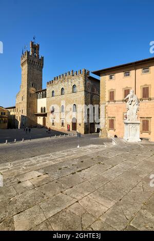 Arezzo Toscane Italie. Palazzo dei priori (Palais communal) Banque D'Images